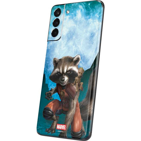 Marvel Rocket and Baby Groot Cosmic Bond Galaxy S21 Plus 5G Skin